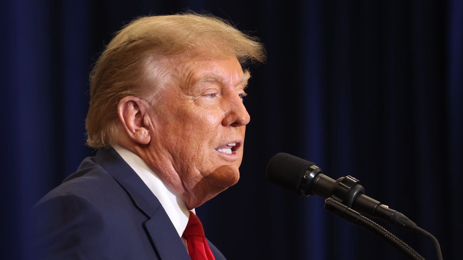 WATERLOO, IOWA - DECEMBER 19: Republican presidential candidate and former U.S. President Donald Trump speaks to guest at a campaign event on December 19, 2023 in Waterloo, Iowa. Iowa Republicans will be the first to select their party's nomination for the 2024 presidential race, when they go to caucus on January 15, 2024. (Photo by Scott Olson/Getty Images)