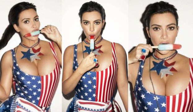 Kim Kardashian w "patriotycznej" sesji na 4 lipca (ZDJĘCIA)