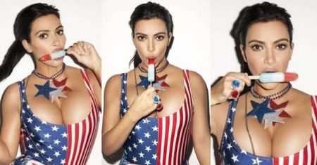 Kim Kardashian w "patriotycznej" sesji na 4 lipca (ZDJĘCIA)