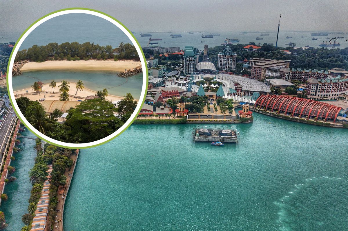 There has been an oil spill at a popular beach off the coast of Singapore.