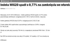 Agencja ISBnews omyłkowo opisała wtorkową sesję giełdową, której nie było