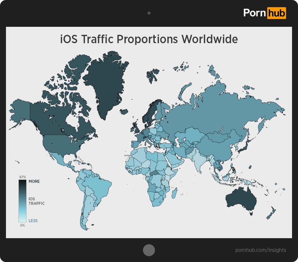 Jakie porno lubią użytkownicy Androida, a jakie fani iOS-u? PornHub publikuje statystyki 7