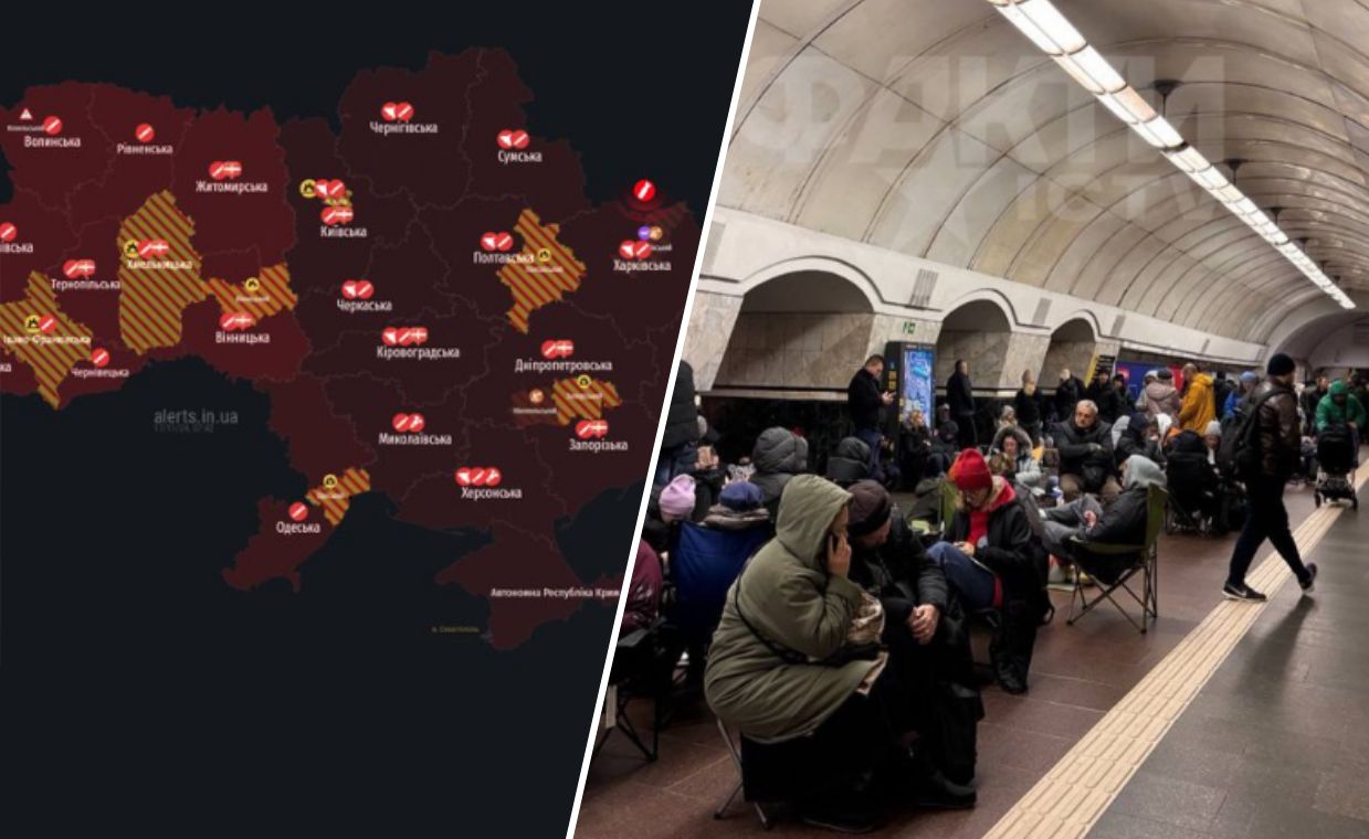 Zmasowany atak rakietowy na Kijów. Ludzie ukryli się w metrze