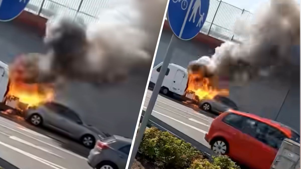 Pożar przyczepy kempingowej