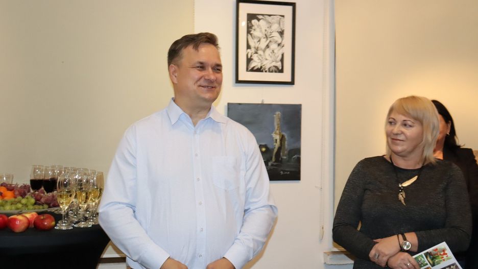 Wernisaż Janusza Jankowskiego w Domu Kultury w Łęczycy