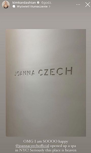 Kim Kardashian zachwala salon Joanny Czech
