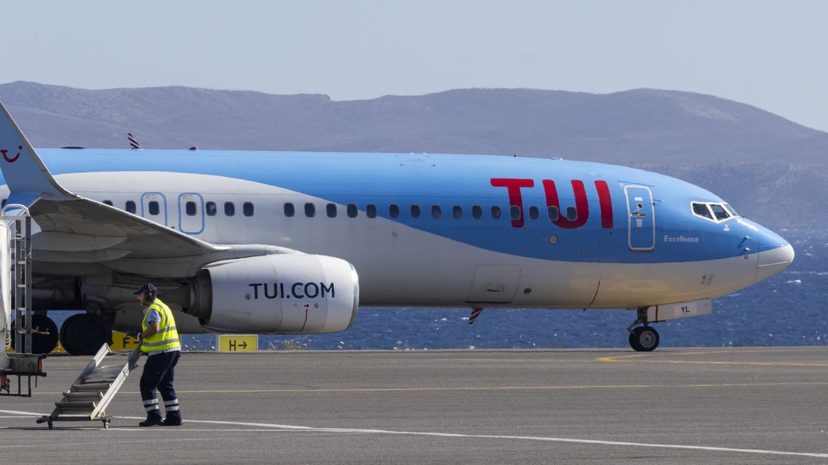 TUI Fly Boeing 737
TUIfly Boeing 737-800 passenger aircraft as seen on the taxiway with the Aegean Sea in the background after landing at Heraklion International Airport Nikos Kazantzakis in Crete Island, Greece. The Boeing B738 airplane has the registration tail number D-ATYL, the name Excellence and is powered by 2x jet engines. TUI fly Deutschland is a German leisure airline with scheduled and charter flights. by the travel and tourism company TUI Group an international tour operator. Heraklion, Greece on May 2024  (Photo by Nicolas Economou/NurPhoto via Getty Images)
NurPhoto
tui, editorial, tui fly deutschland, crete island, wings, holiday, travel destination, tour operator, jet, leisure airline, tui group, aviation, aircraft, tui fly, tuifly, creta, plane, ocean, sum