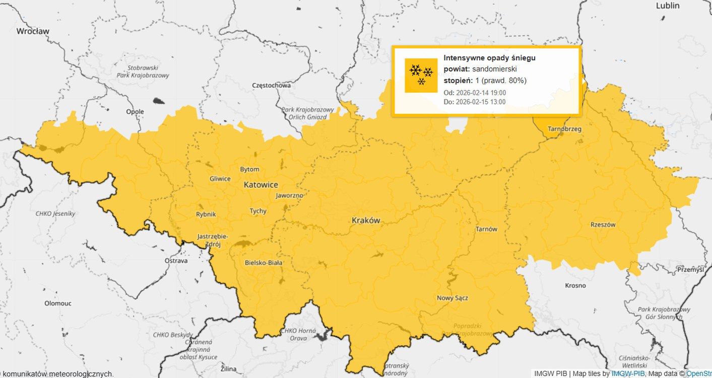 Ostrzeżenia wydane przez IMGW.