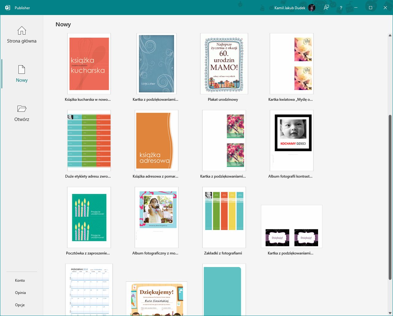Publisher: szablony