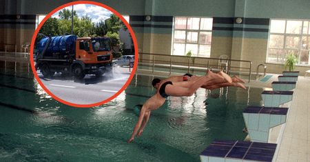 Leją wodę z basenu na ulicę. Nieoczywista akcja w Białymstoku
