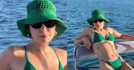 Odchudzona o 10 kilogramów Mery Spolsky wygina się w zielonym bikini na łodzi (ZDJĘCIA)