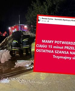 Dramatyczna wpis burmistrz Bystrzycy. "W 15 minut przeleje się tama"