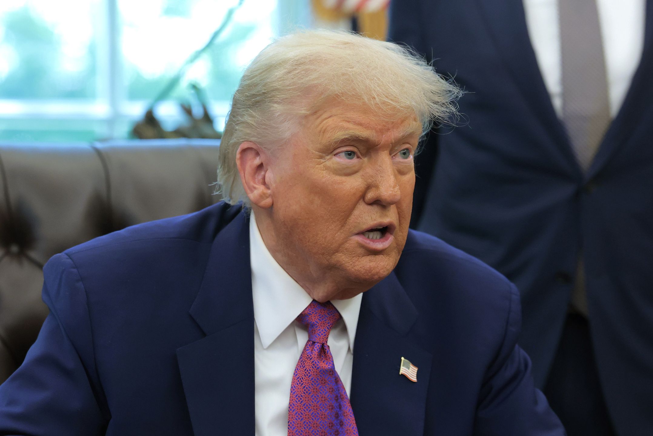 WASHINGTON, DC - JUNE 10: U.S. President Donald Trump delivers remarks on natural disaster preparedness in the Oval Office at the White House on June 10, 2025 in Washington, DC. Trump said he wants to eliminate the Federal Emergency Management Agency (FEMA) and return its function to the state level. (Photo by Anna Moneymaker/Getty Images)