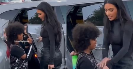 9-letni syn Kim Kardashian pozdrawia paparazzi... ŚRODKOWYM PALCEM. Niemiło?