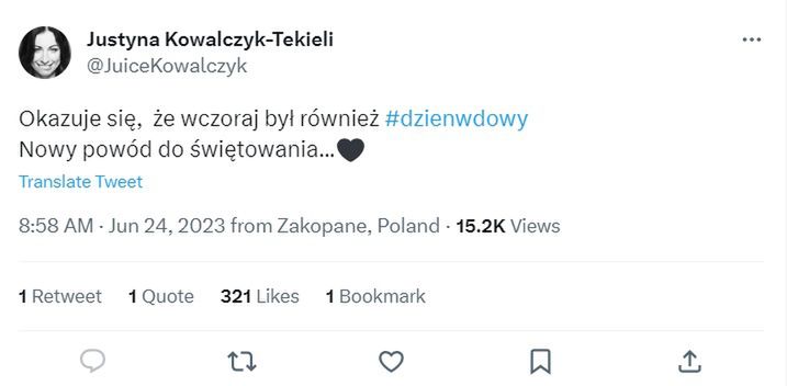 Justyna Kowalczyk i jej wpis na Twitterze 