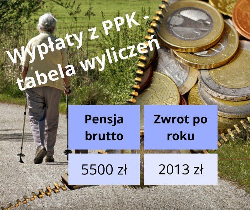 Roczny zysk z PPK przy pensji brutto 5500 zł