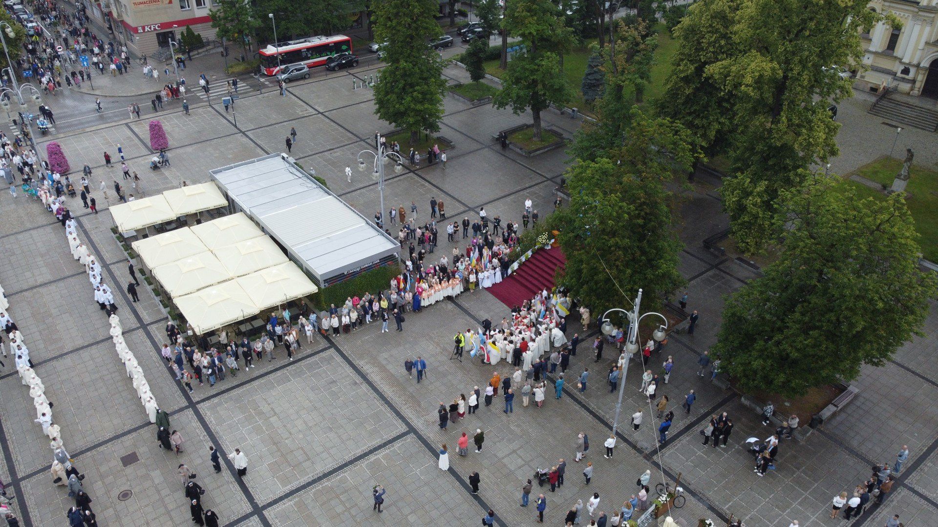 Boże Ciało w Częstochowie z perspektywy drona