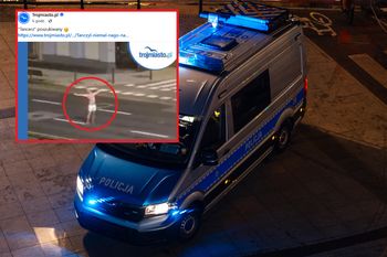 Półnagi "tancerz" na środku ulicy. Zaskakujące sceny w Gdańsku