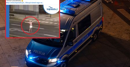 Półnagi "tancerz" na środku ulicy. Zaskakujące sceny w Gdańsku