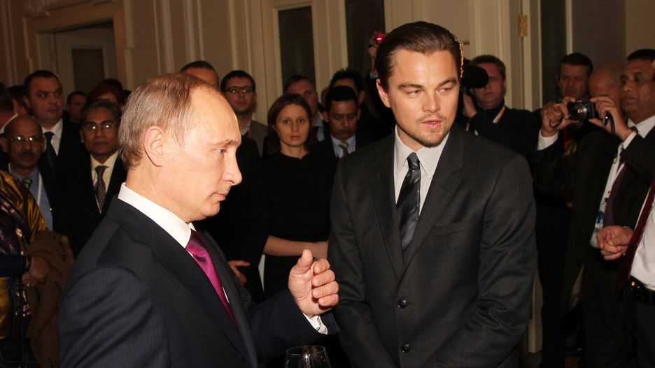 Władimir Putin i Leonardo DiCaprio w Sankt Petersburgu w 2010 r. 