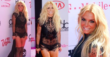 Britney Spears na ściance w czarnych majkach i kabaretkach! (ZDJĘCIA)
