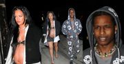 Rihanna w staniku i z OGROMNYM brzuchem na wierzchu zmierza na kolację z ASAPem Rockym (ZDJĘCIA)