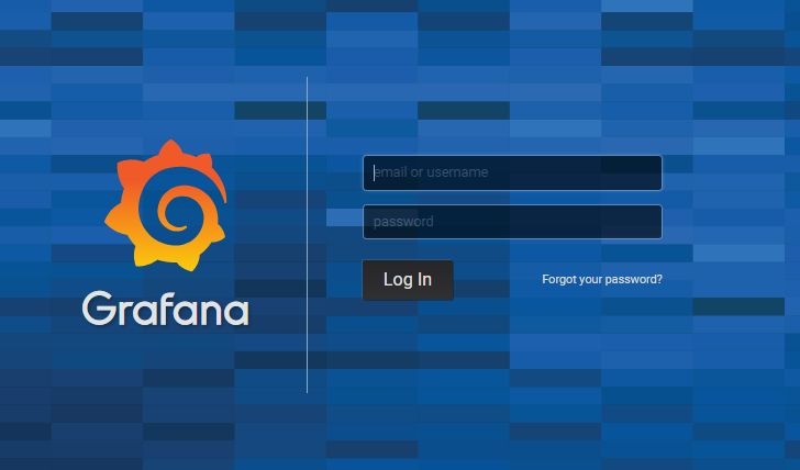 Strona logowania do systemu Grafana