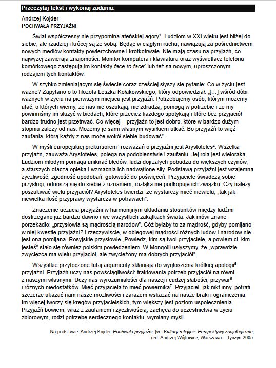 Arkusz egzaminacyjny z j. polskiego 2022 r.