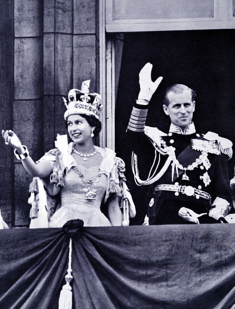 The coronation of Elizabeth II: Queen with the Duke of Edinburgh.
The coronation of Elizabeth II of the United Kingdom, took place on 2 June 1953 at Westminster Abbey, London. Queen Elizabeth II, with the Duke of Edinburgh, at Buckingham Palace shortly after their return from Westminster Abbey. (Photo by: Universal History Archive/Universal Images Group via Getty Images)
Universal History Archive
queen, 1950s, british, ceremonial, prince phillip, united kingdom