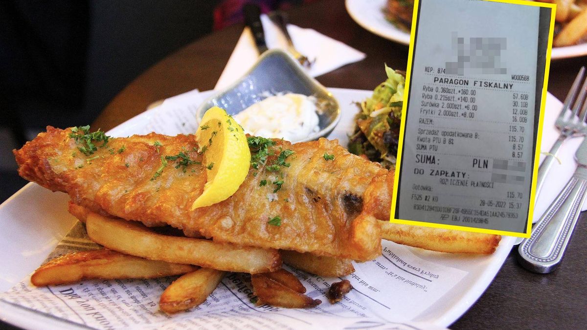 Paragon z restauracji w kujawsko-pomorskim. 