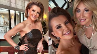 Joanna Racewicz w fikuśnym wdzianku bawi się na 50. urodzinach żony Modesta Amaro. Fajna imprezka? (ZDJĘCIA)