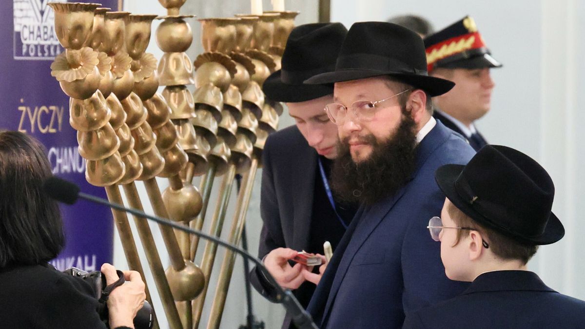Uroczystość zapalenia menory chanukowej w Sejmie