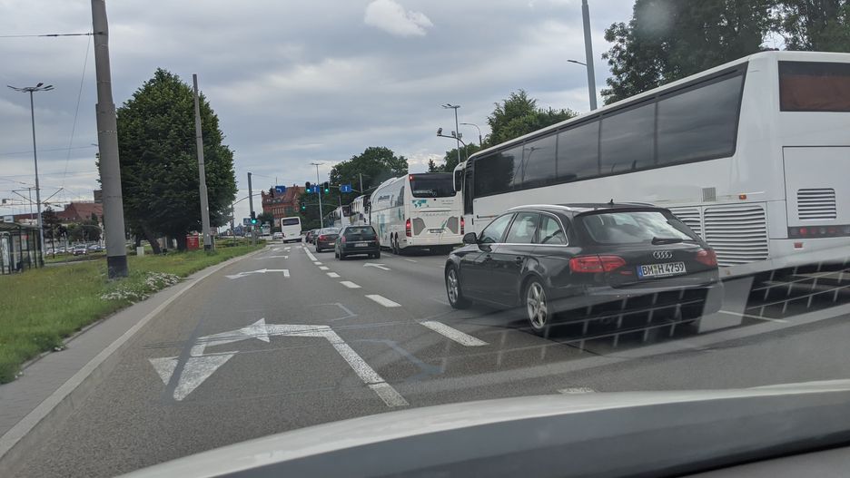Protest przewoźników autokarowych w Gdańsku, fot. Ilona Raczyńska