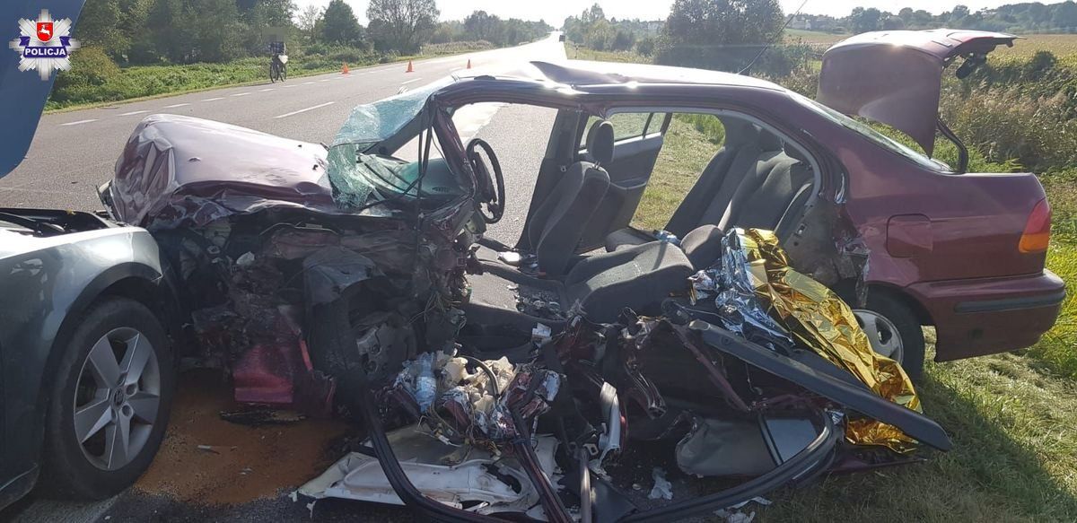 Wypadek na drodze krajowej nr 19 w Sitnie koło Radzynia Podlaskiego