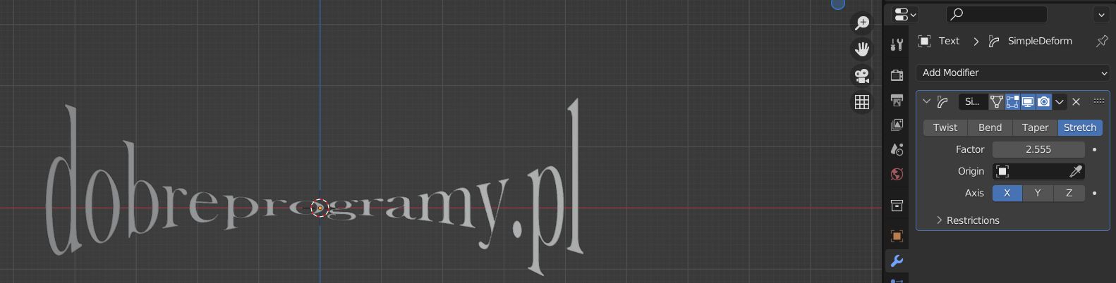 Blender: modyfikator Simple Deform daje ciekawy efekt