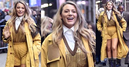 Promienna Blake Lively podbija Nowy Jork w obcisłych żółtych szortach (FOTO)