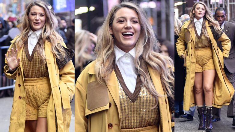 Promienna Blake Lively podbija Nowy Jork w obcisłych żółtych szortach (FOTO)