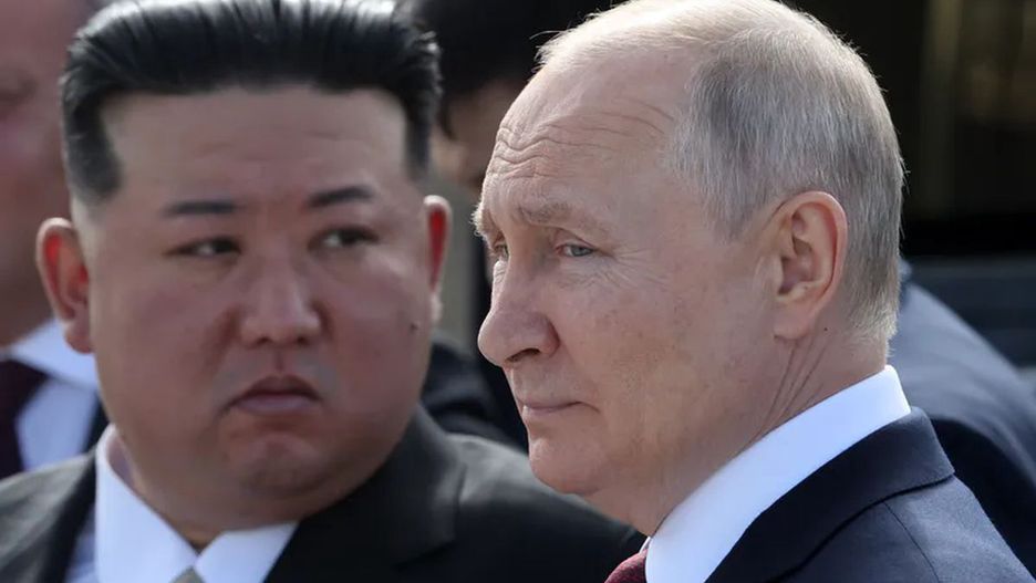 Dyktator Korei północnej Kim Dzong Un i rosyjski prezydent Władimir Putin