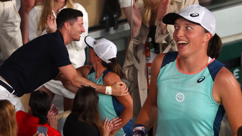 Iga Świątek z Robertem Lewandowskim