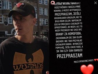 Syn Nosowskiej przeprasza za swoje słowa: "Nigdy nie chcę być brany za homofoba. Zachowałem się jak GŁUPI BACHOR"