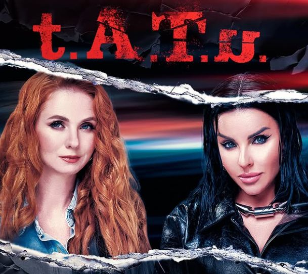 Plakat promujący nowe koncerty t.A.T.u. 