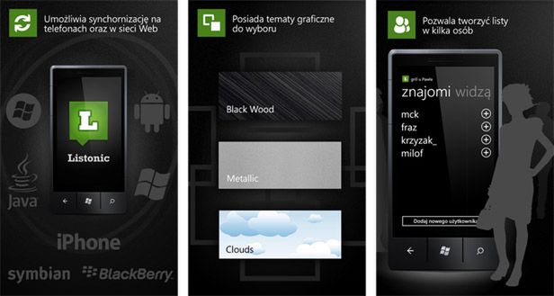 Listonic – polska aplikacja dla WP7 2