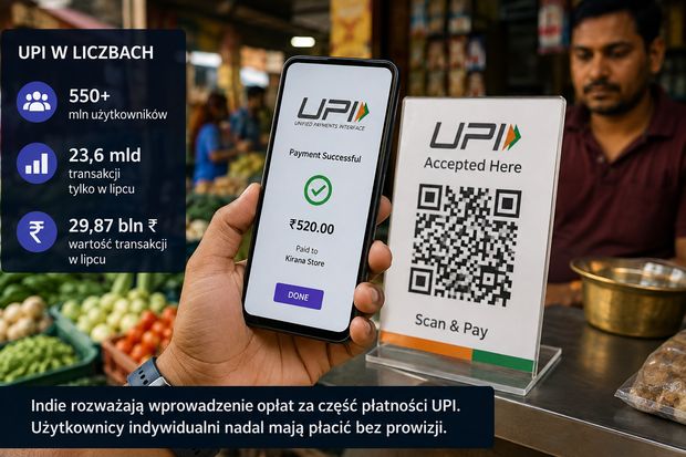 Koniec darmowych płatności w Indiach? UPI może zacząć kosztować. To może zmienić codzienne zakupy milionów ludzi