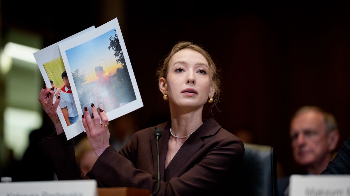 Kateryna Raszewska na przesłuchaniu w Senacie USA