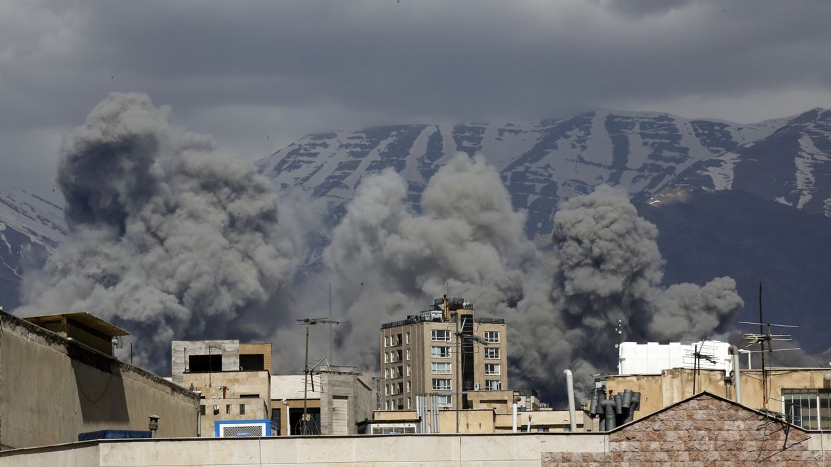 TEHRAN, IRAN - MARCH 01: Smoke rises from the area after it was targeted in attacks as a series of explosions are heard in Tehran, Iran on March 01, 2026. The Islamic Republic of Iran Broadcasting (IRIB) building after Iranian authorities said it was targeted in the attacks, as the Iranian army announced it had launched new strikes against U.S. and Israeli targets (Photo by Fatemeh Bahrami/Anadolu via Getty Images)