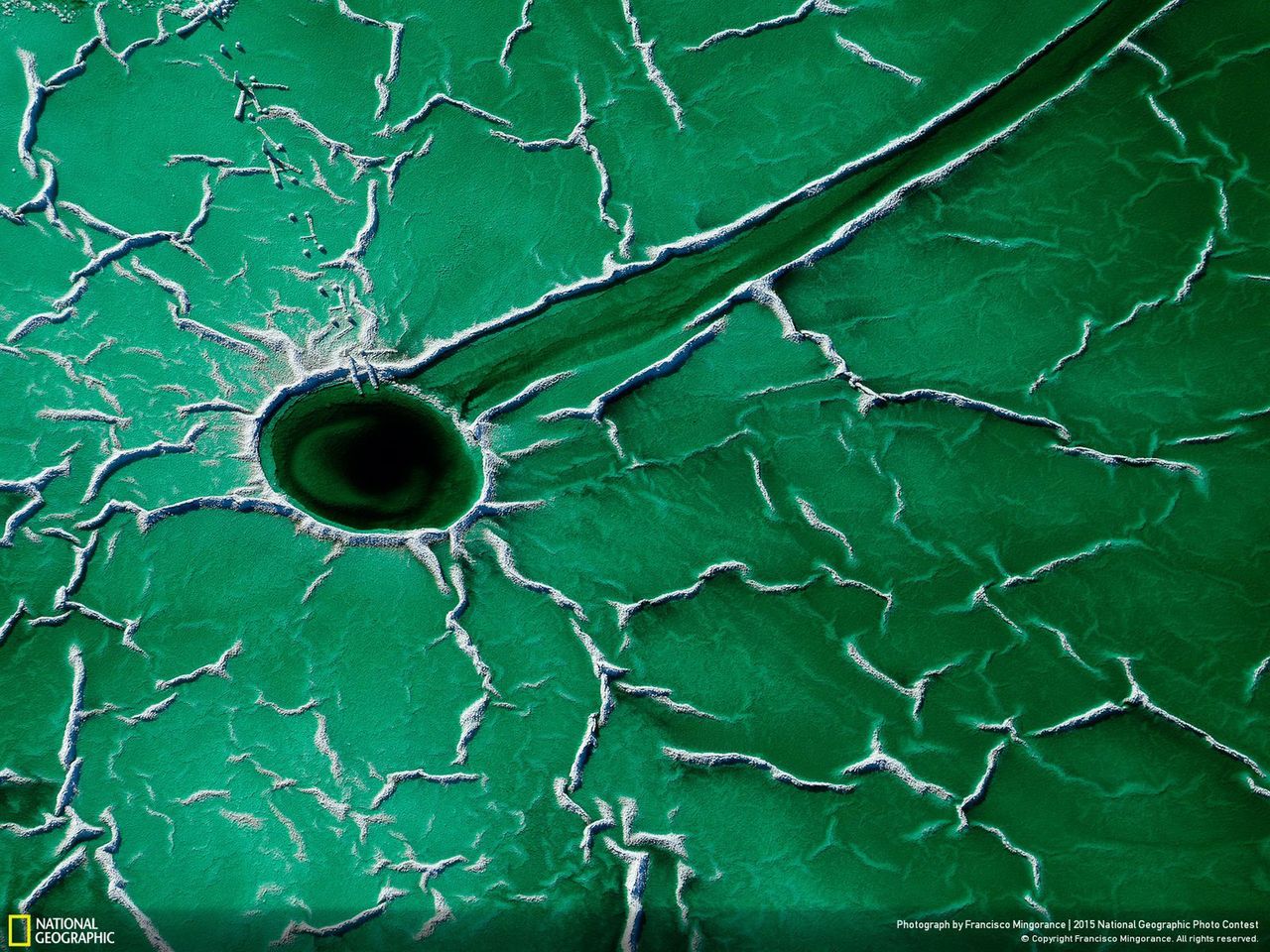 Kolejne zwycięskie zdjęcie (kat. Miejsca) pod tytułem „Asteroid” przedstawia fotografię rzut na Cardenas w Hiszpanii z lotu ptaka. Francisco Mingorance sfotografował pokłady fosfogipsu tworzące niesamowitą strukturę na powierzchni ziemi. Jest on fotografem przyrodniczym zajmującym się ochroną środowiska. Zielona woda z białymi przebitkami fosfogipsu przypominały mu miejsce po uderzeniu asteroidy.