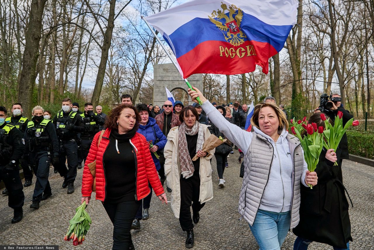 Prorosyjska manifestacja w Berlinie (kwiecień 2022 roku)