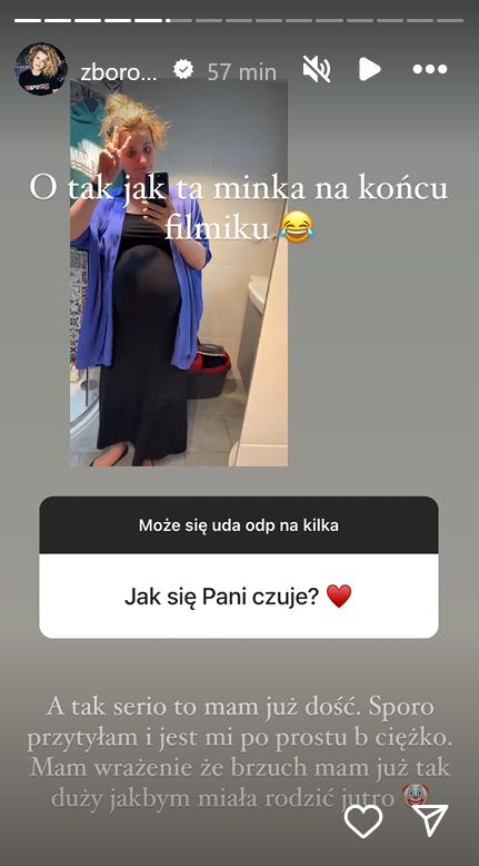 Zofia Zborowska ma już DOŚĆ ciąży. Ujawniła, ile przytyła. "Brzuch na kolanach, cycki na brzuchu"