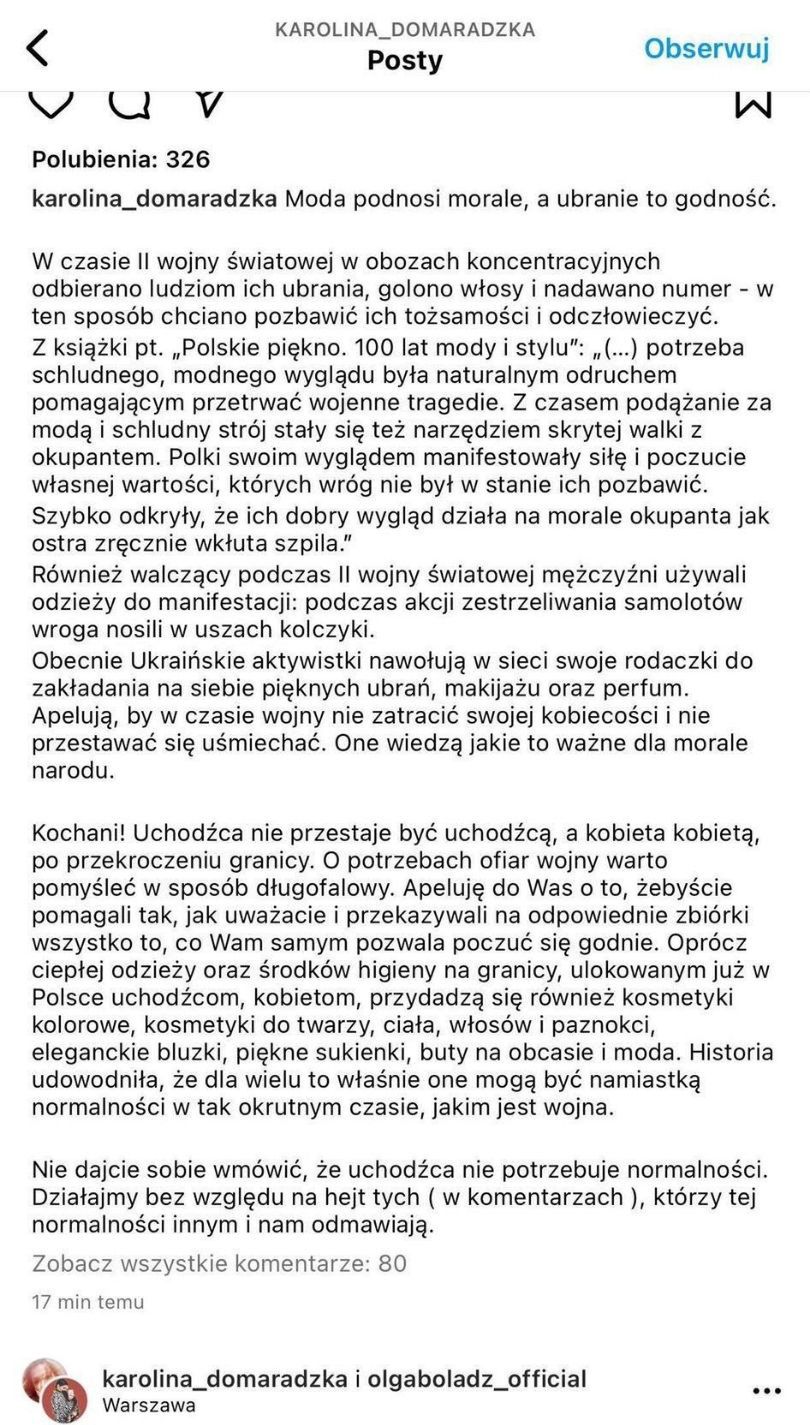 Karolina Domaradzka rozprawia o modzie w czasie wojny
