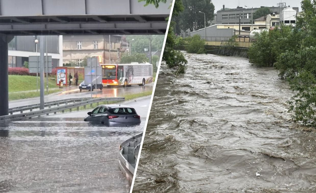 Armagedon w Bielsku-Białej. Na ulicach nawet metr wody